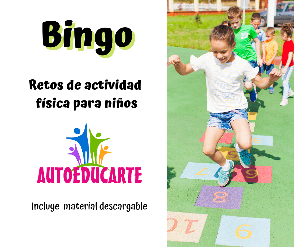 Bingo: retos de actividad física para niños